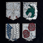 Productafbeelding Attack on Titan - Military Divisions Shields T-Shirt
