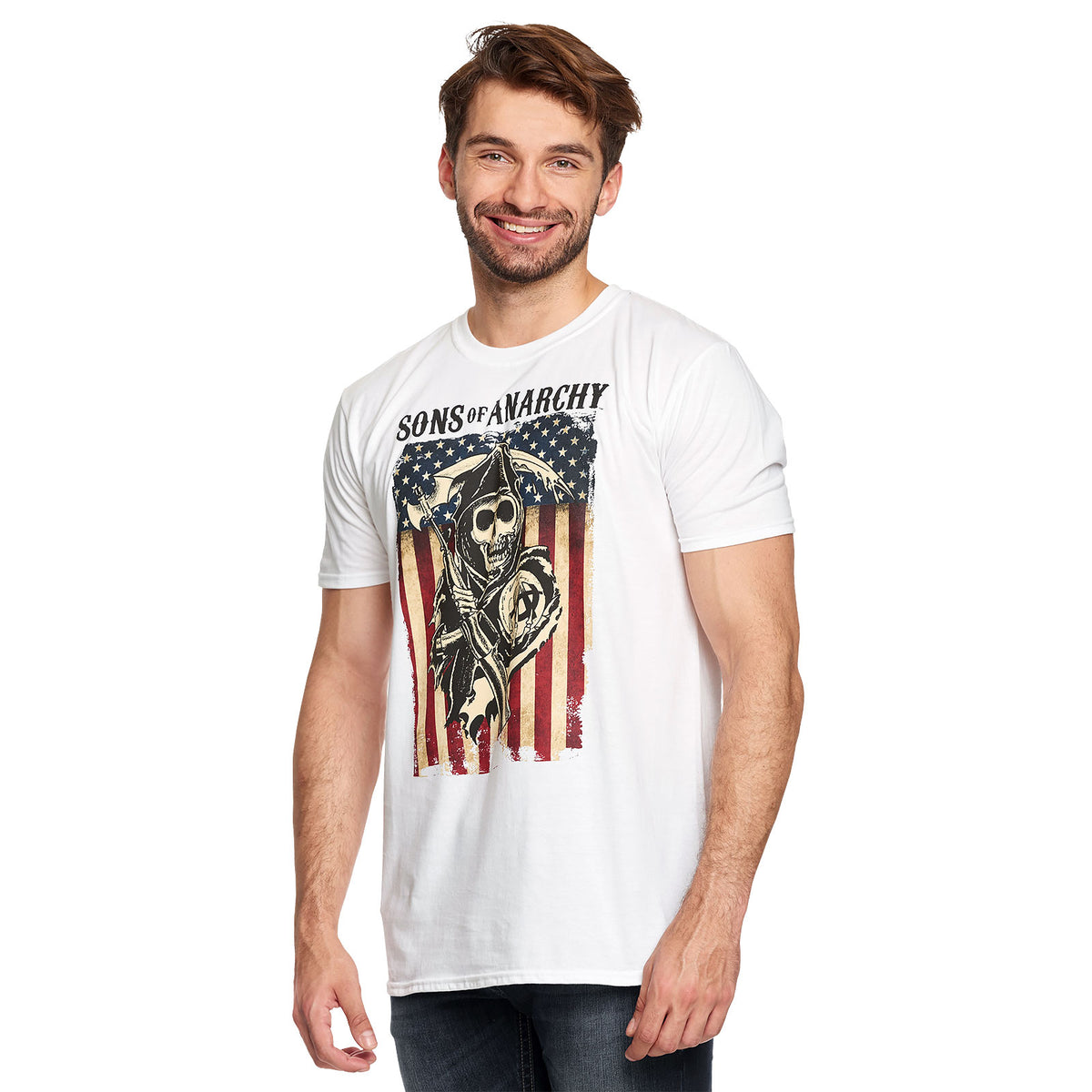 Image produit Sons of Anarchy - T-shirt Reaper Flag blanc