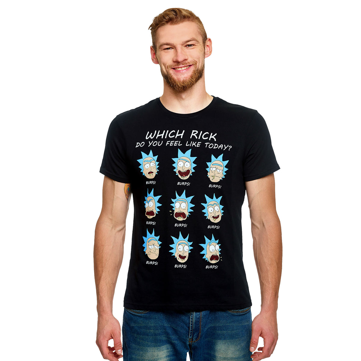 Productafbeelding Rick en Morty - Emoties van Rick T-Shirt zwart