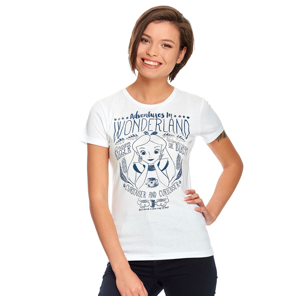 Productafbeelding Alice in Wonderland - Adventures in Wonderland Dames T-shirt Wit