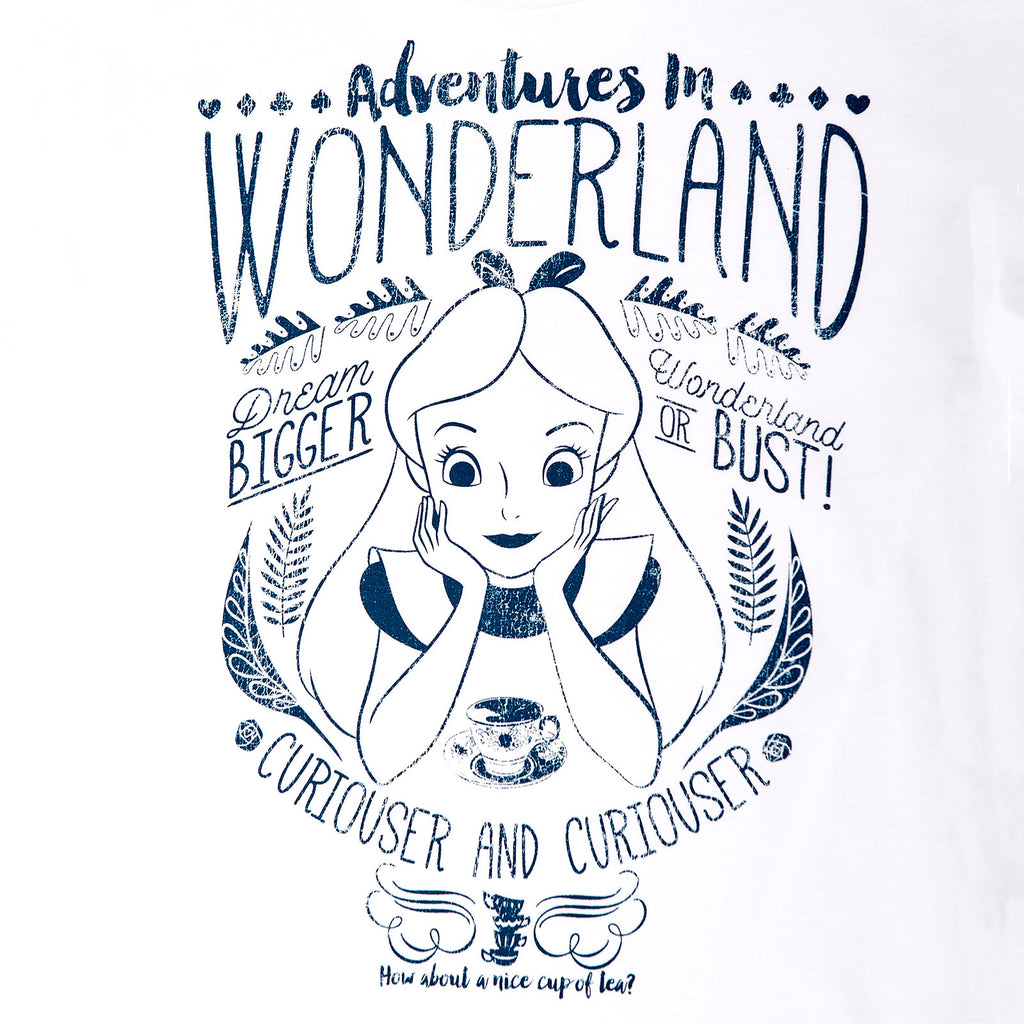 Productafbeelding Alice in Wonderland - Adventures in Wonderland Dames T-shirt Wit