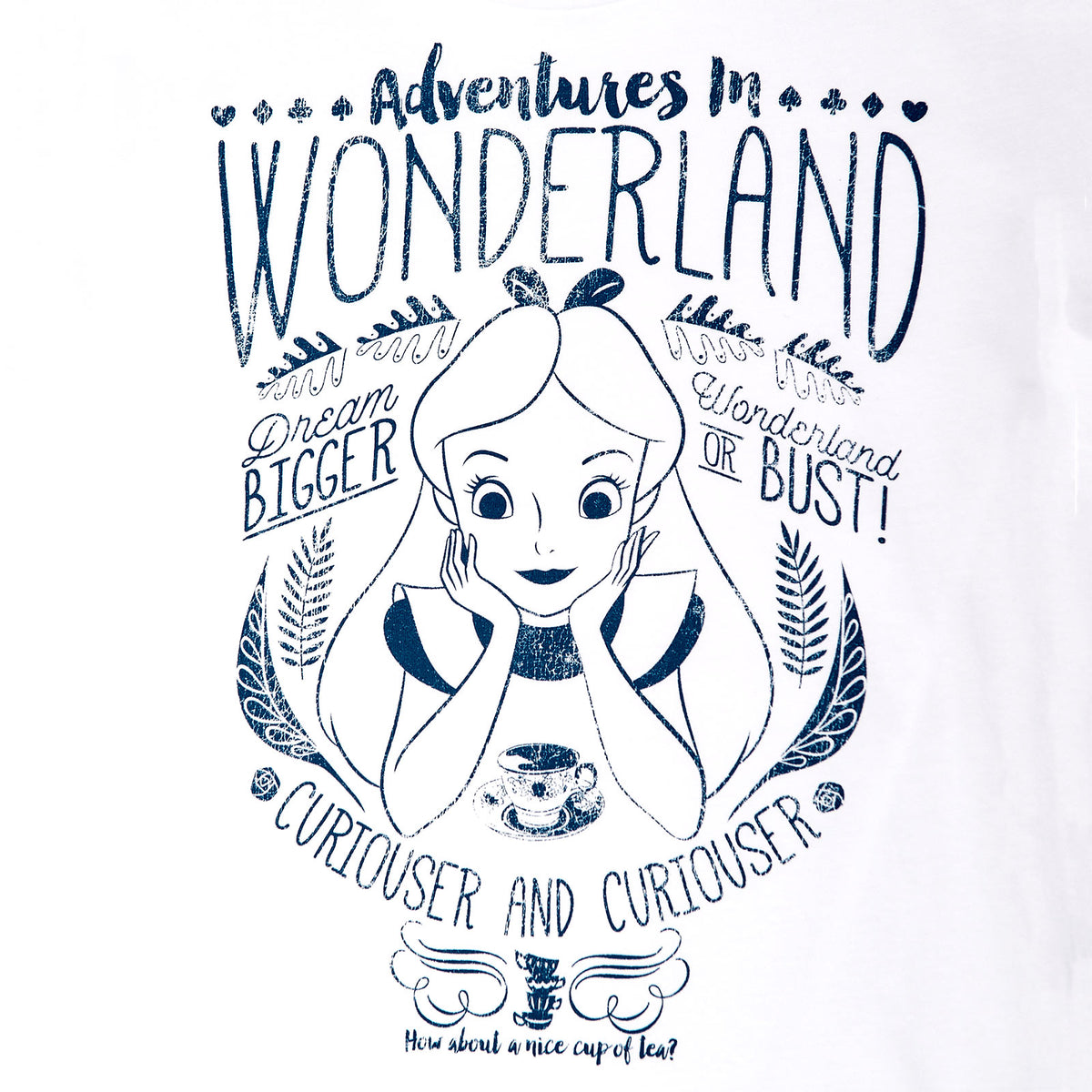 Productafbeelding Alice in Wonderland - Adventures in Wonderland Dames T-shirt Wit