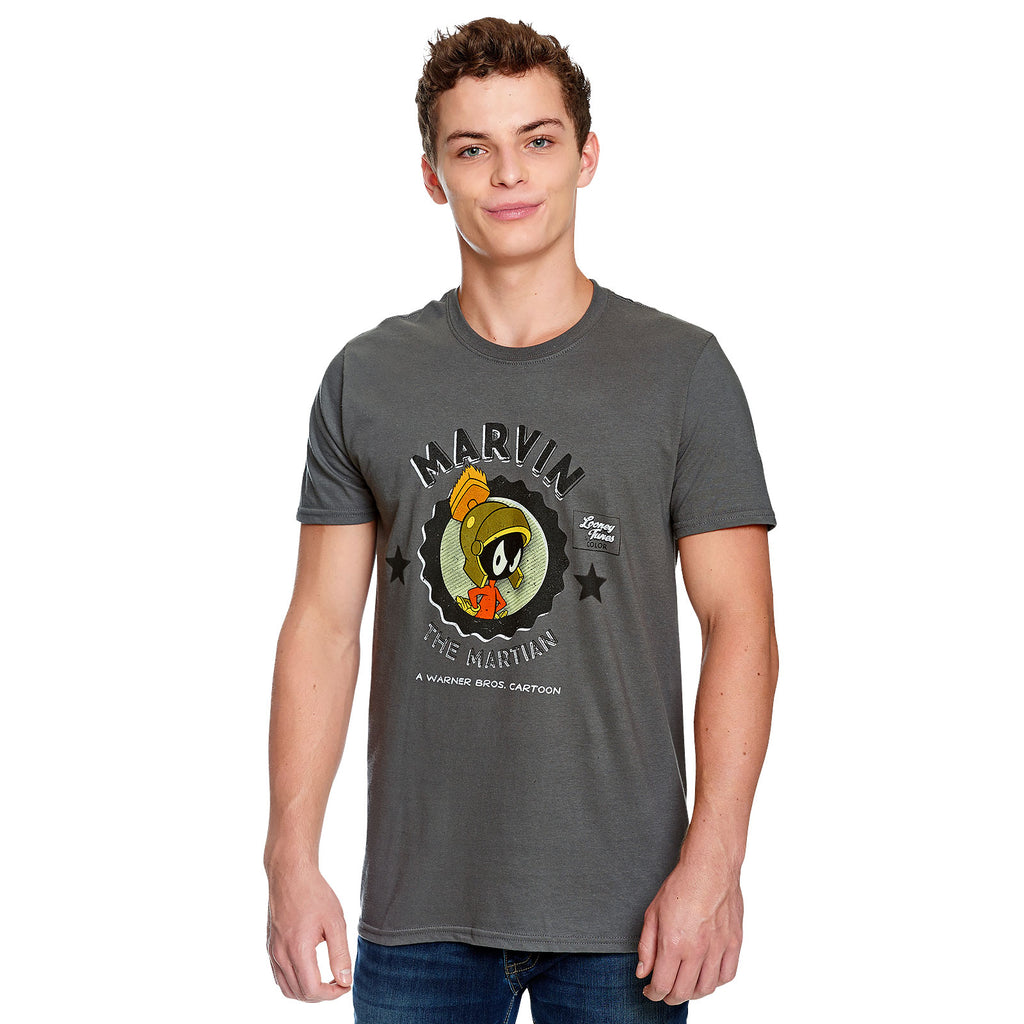 Image produit Looney Tunes - T-shirt Marvin le Martien gris