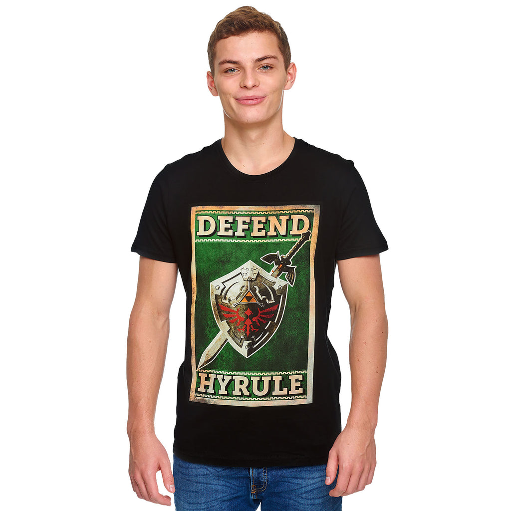 Image produit Zelda - T-shirt noir 'Defend Hyrule Propaganda Poster'