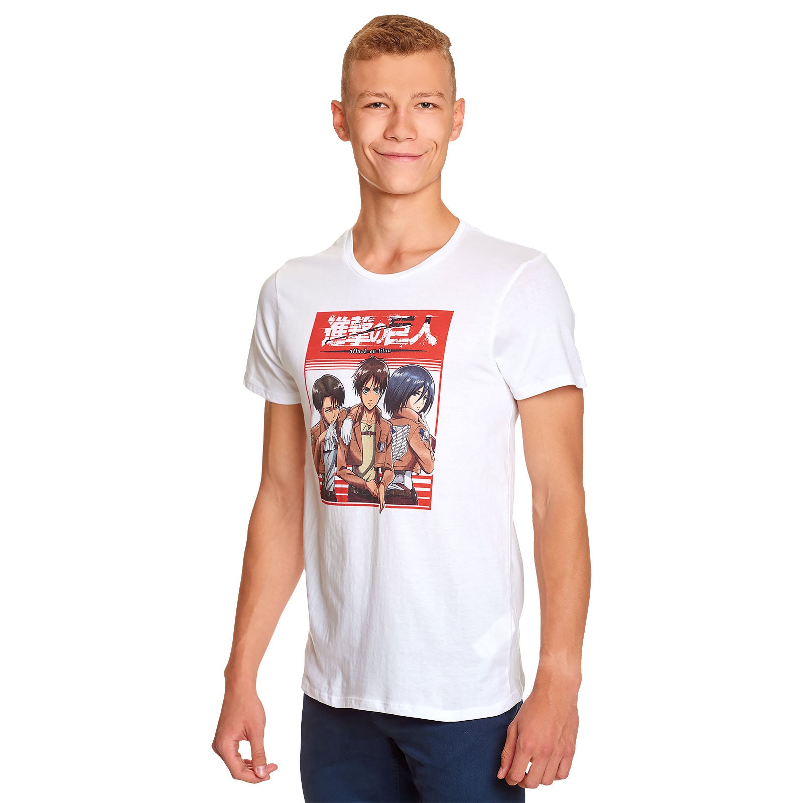 Productafbeelding Attack on Titan - Survey Corps Trio T-Shirt wit