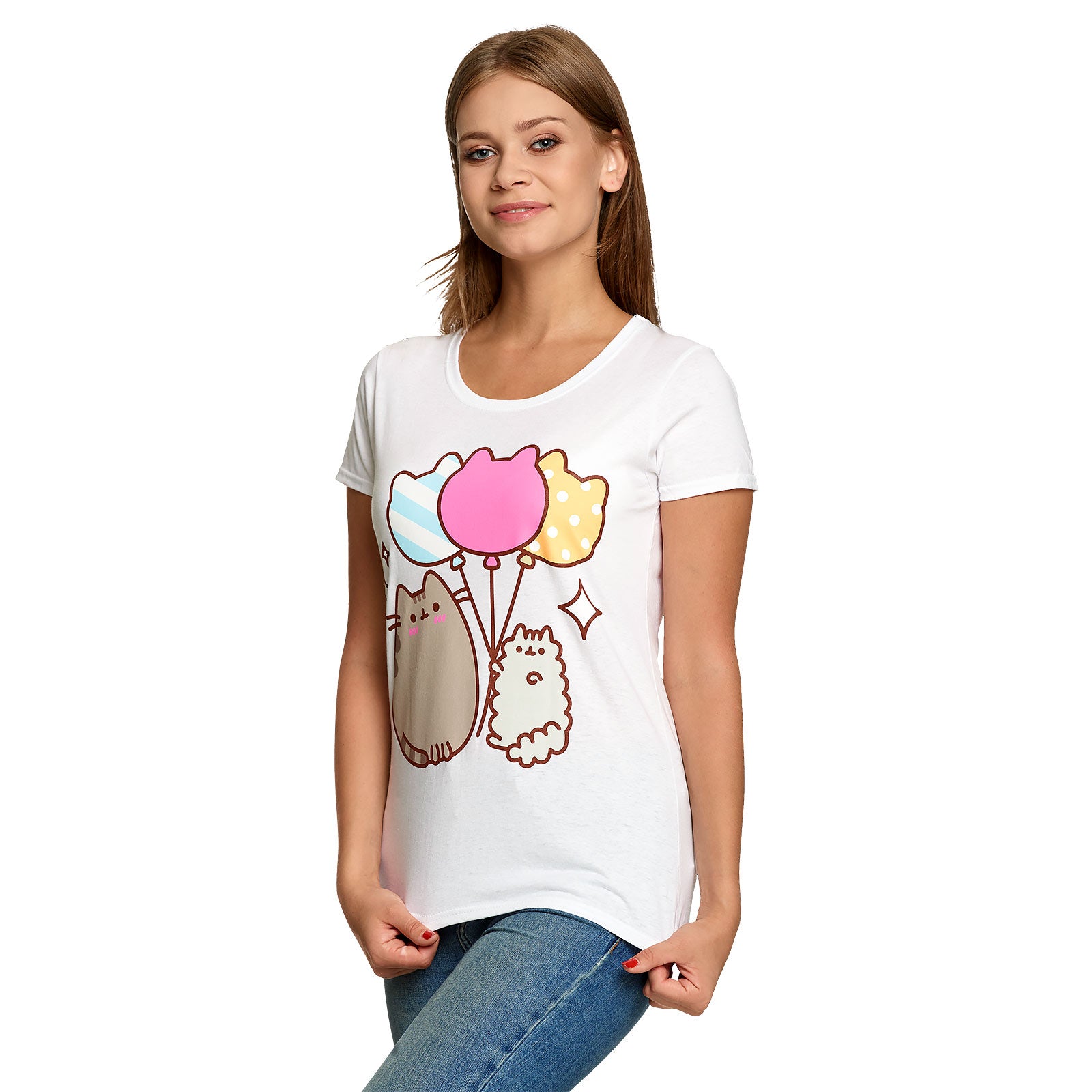 Produktbild Pusheen - Balloons T-Shirt Damen weiß