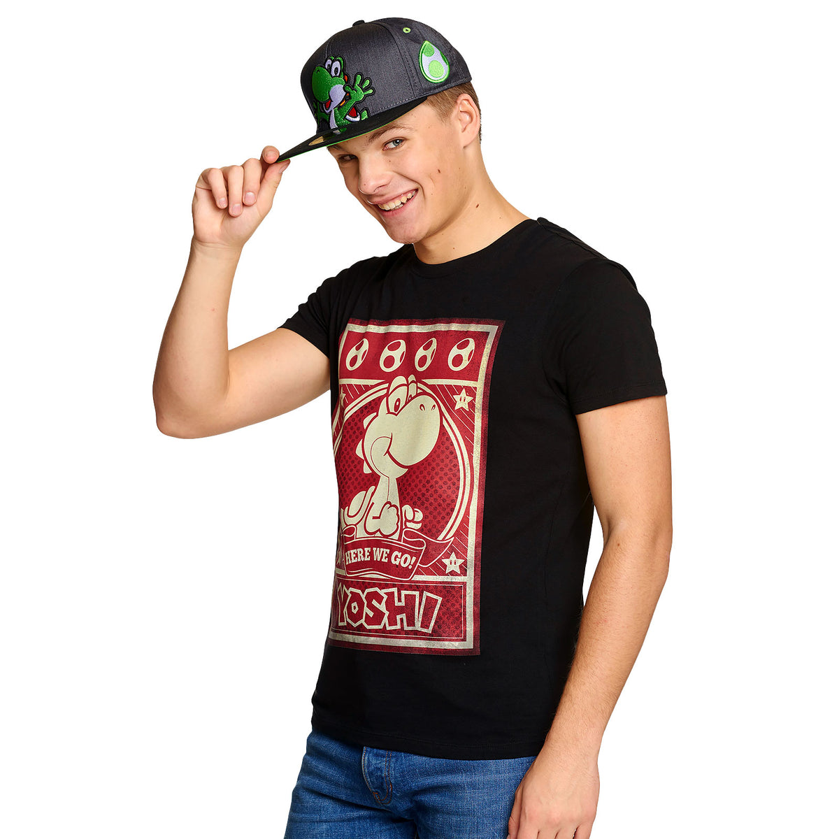 Productafbeelding Super Mario - Yoshi Snapback Cap grijs