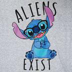 Productafbeelding Lilo & Stitch - Aliens Exists Dames T-shirt Grijs