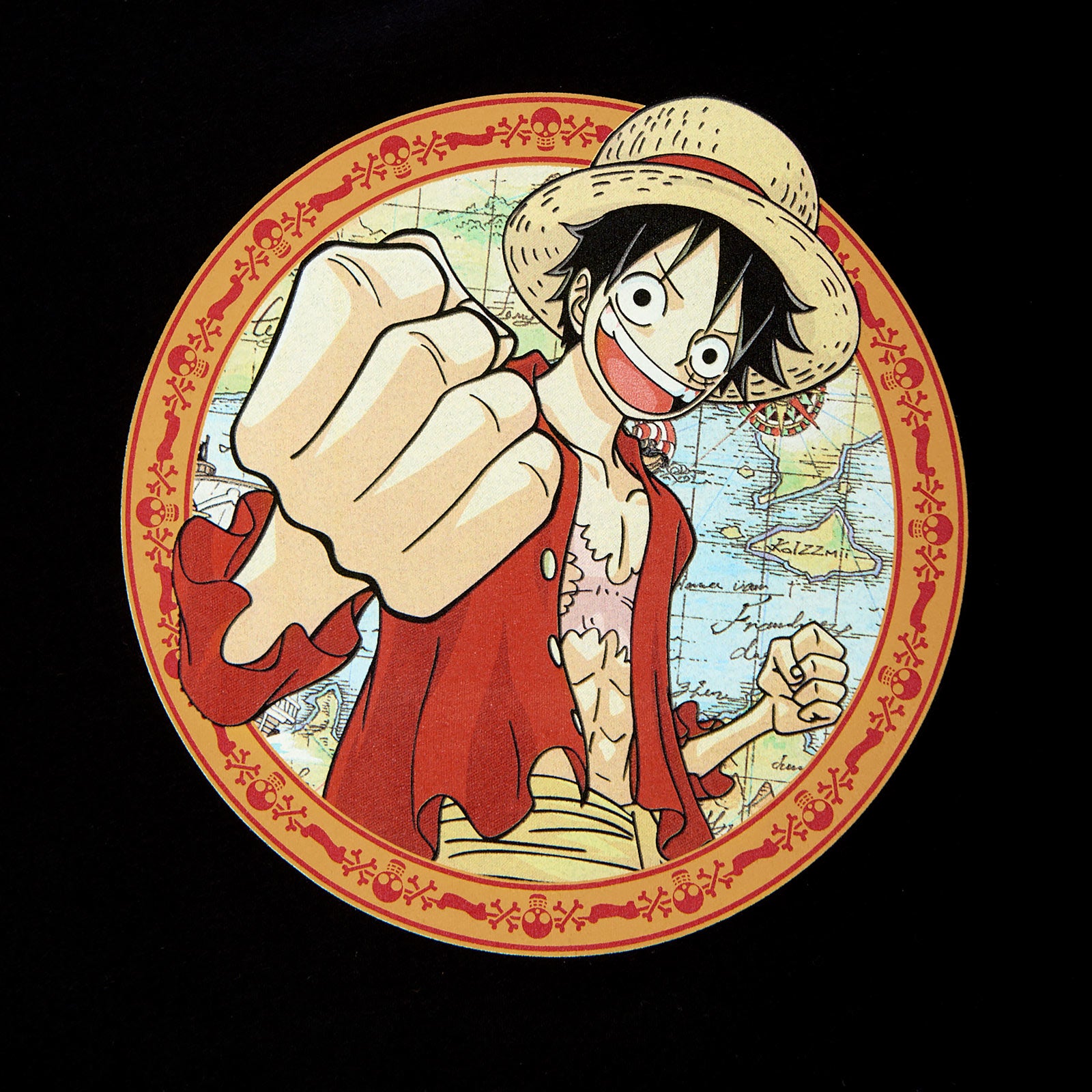 Produktbild One Piece - Ruffy Map T-Shirt schwarz