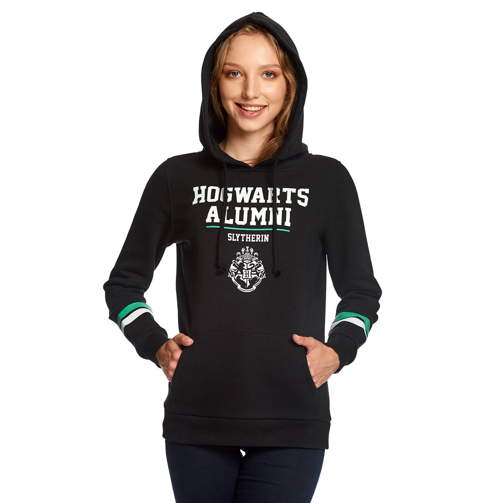 Image produit Harry Potter - Sweat à capuche Slytherin Hogwarts Alumni pour femmes en noir
