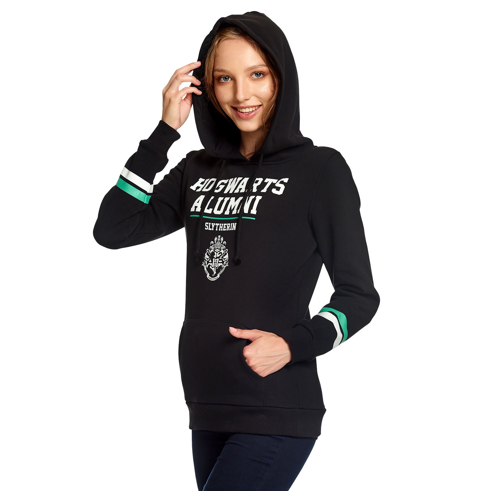 Image produit Harry Potter - Sweat à capuche Slytherin Hogwarts Alumni pour femmes en noir