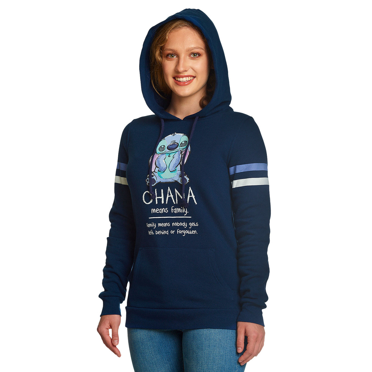 Image produit Lilo & Stitch - Ohana Means Family Sweat à Capuche Femme Bleu