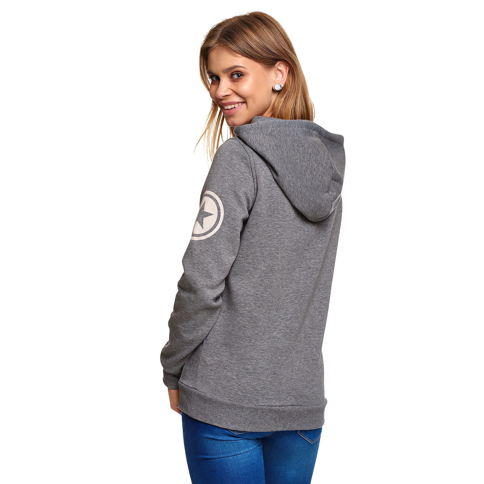Productafbeelding Captain America - Shield Logo Retro Hoodie Dames Grijs