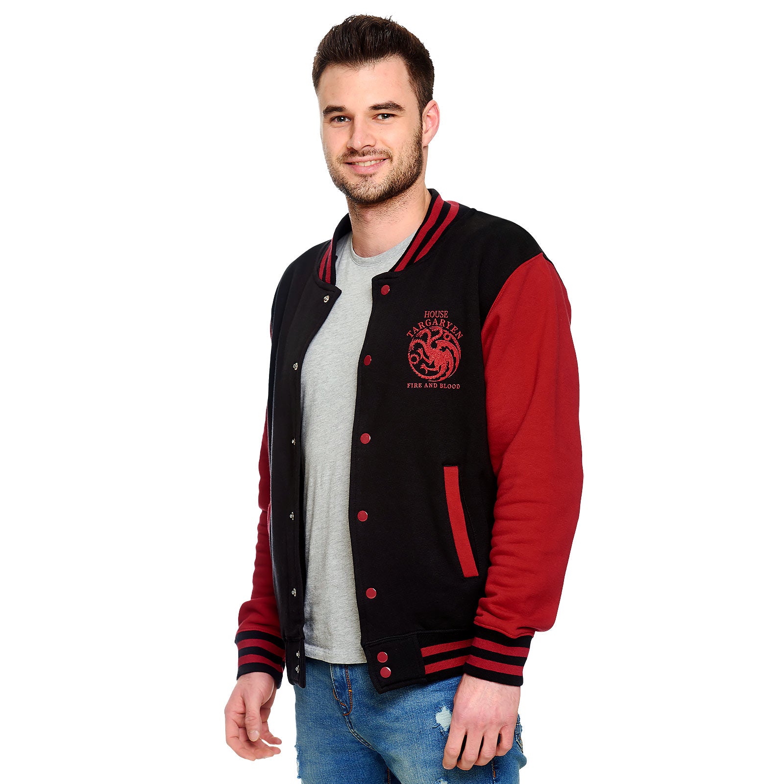 Productafbeelding Game of Thrones - Huis Targaryen Collegejasje zwart-rood