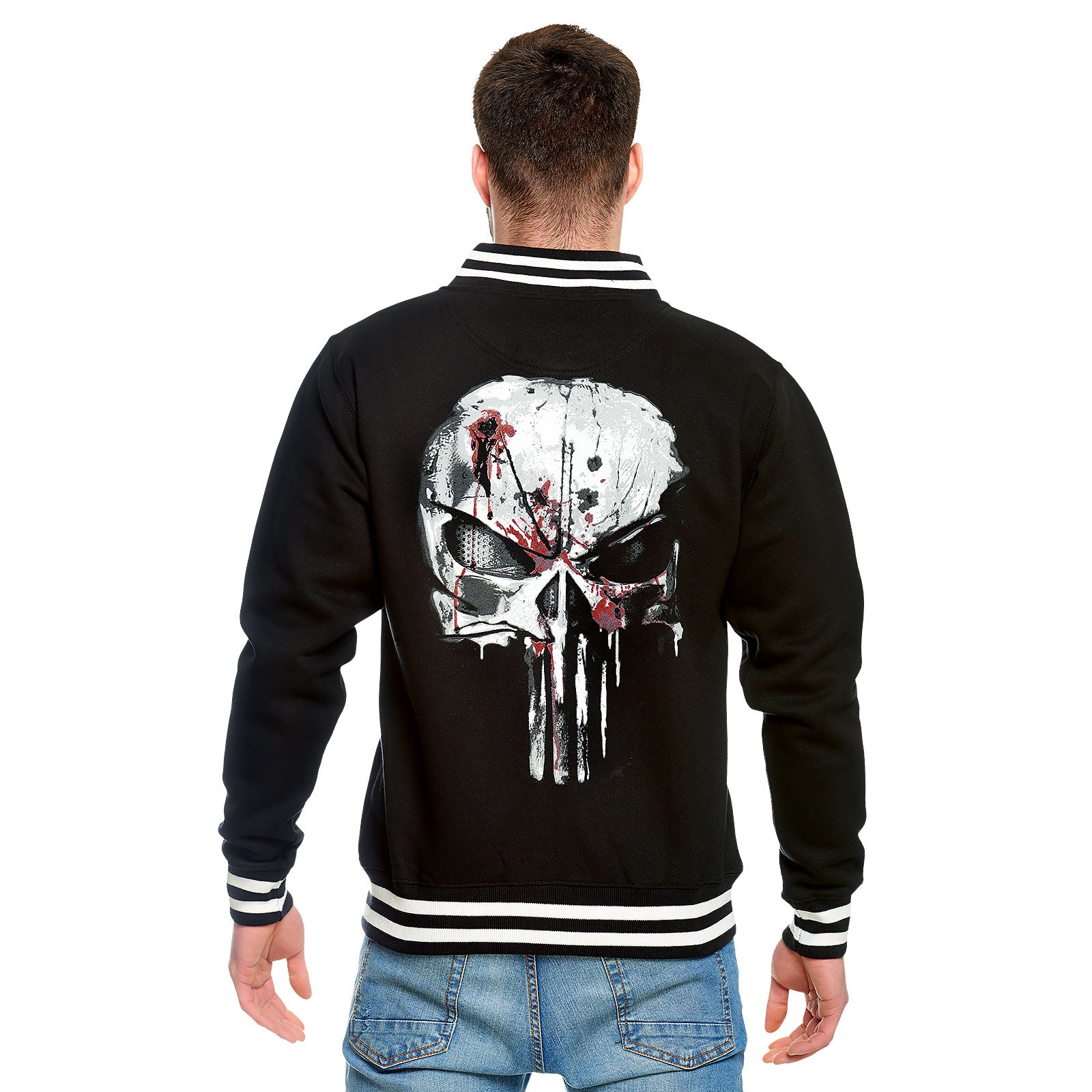 Image produit Punisher - Blood Skull Veste de collège noir-blanc