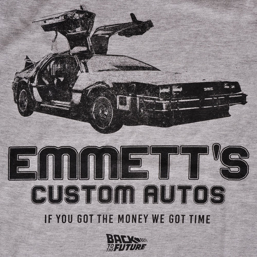 Image produit Retour vers le Futur - T-shirt gris Emmett's Custom Autos