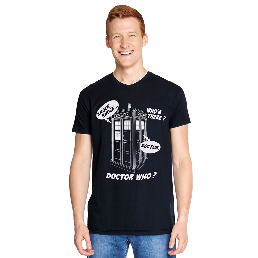 Image produit Doctor Who - Tardis Knock Knock t-shirt bleu
