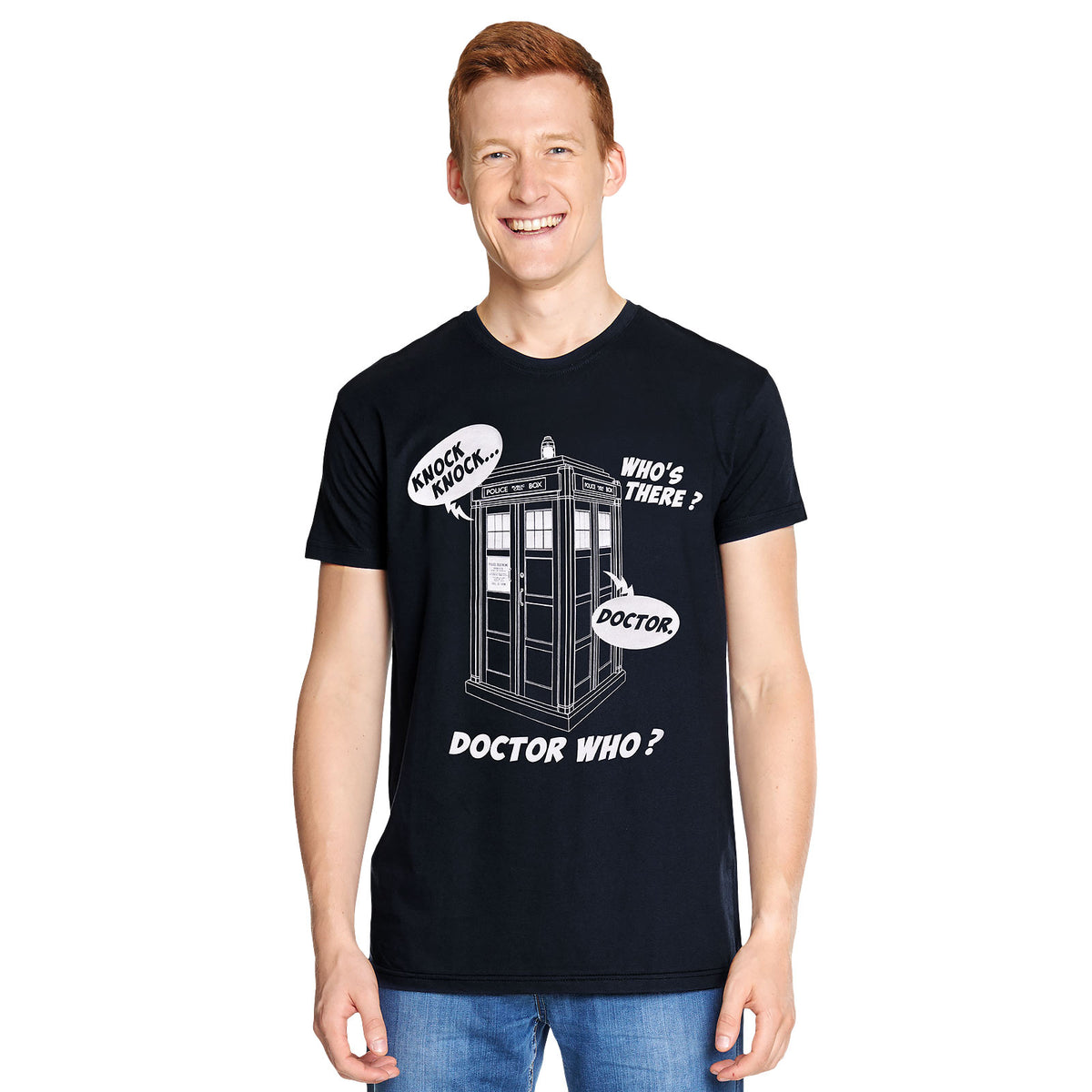 Image produit Doctor Who - Tardis Knock Knock t-shirt bleu
