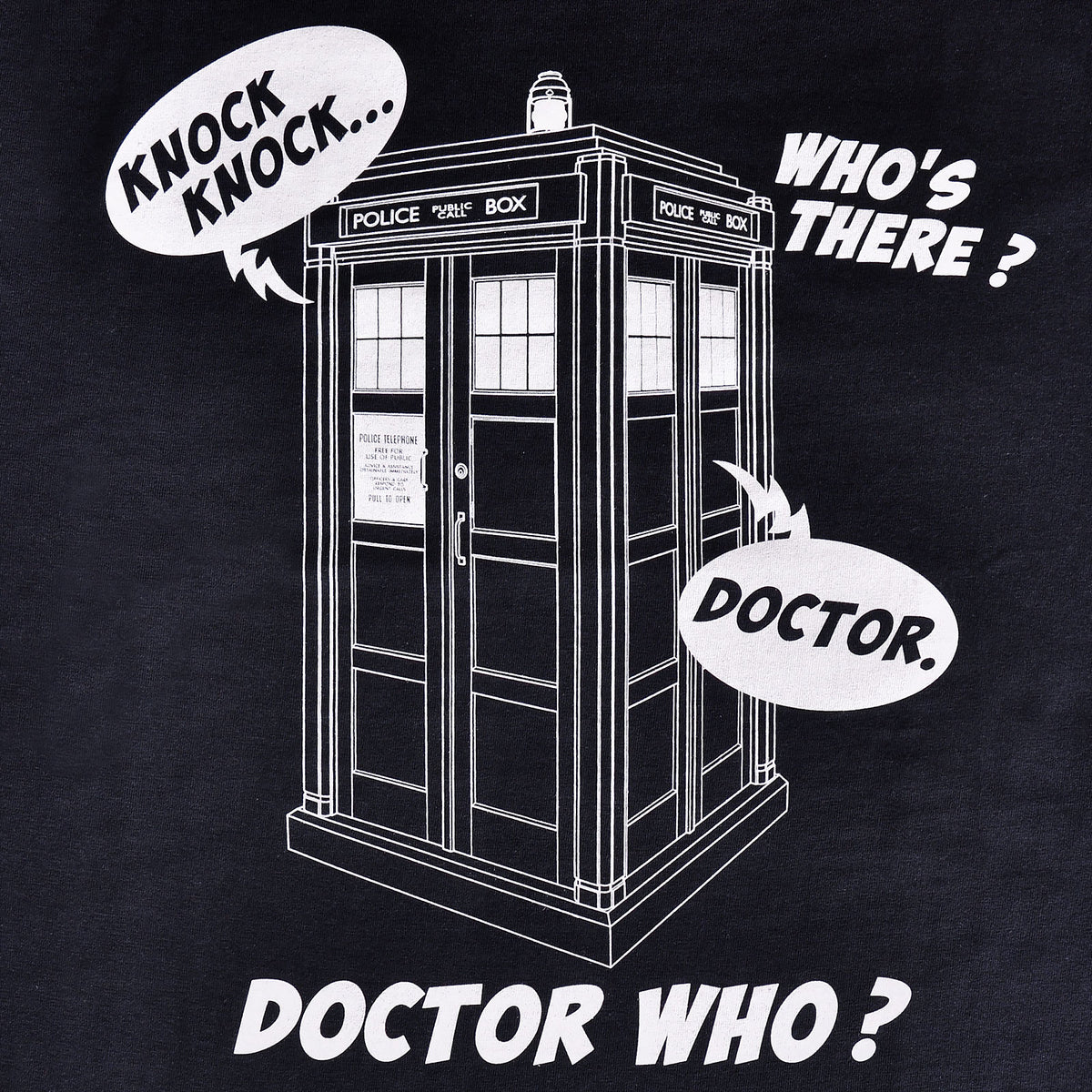 Image produit Doctor Who - Tardis Knock Knock t-shirt bleu