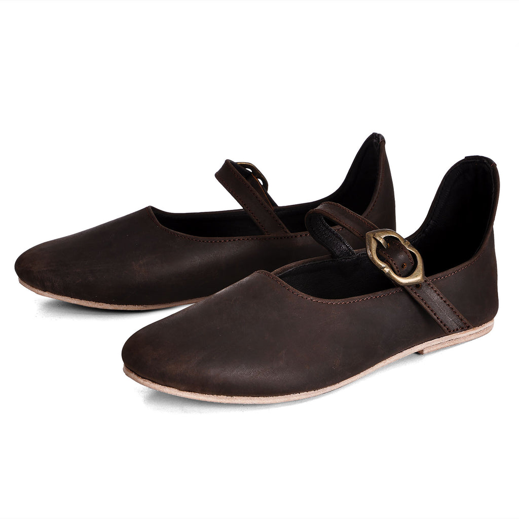 Image produit Chaussures médiévales Cecilie pour femmes en brun