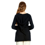 Image produit Blouse médiévale Lea avec capuche noire