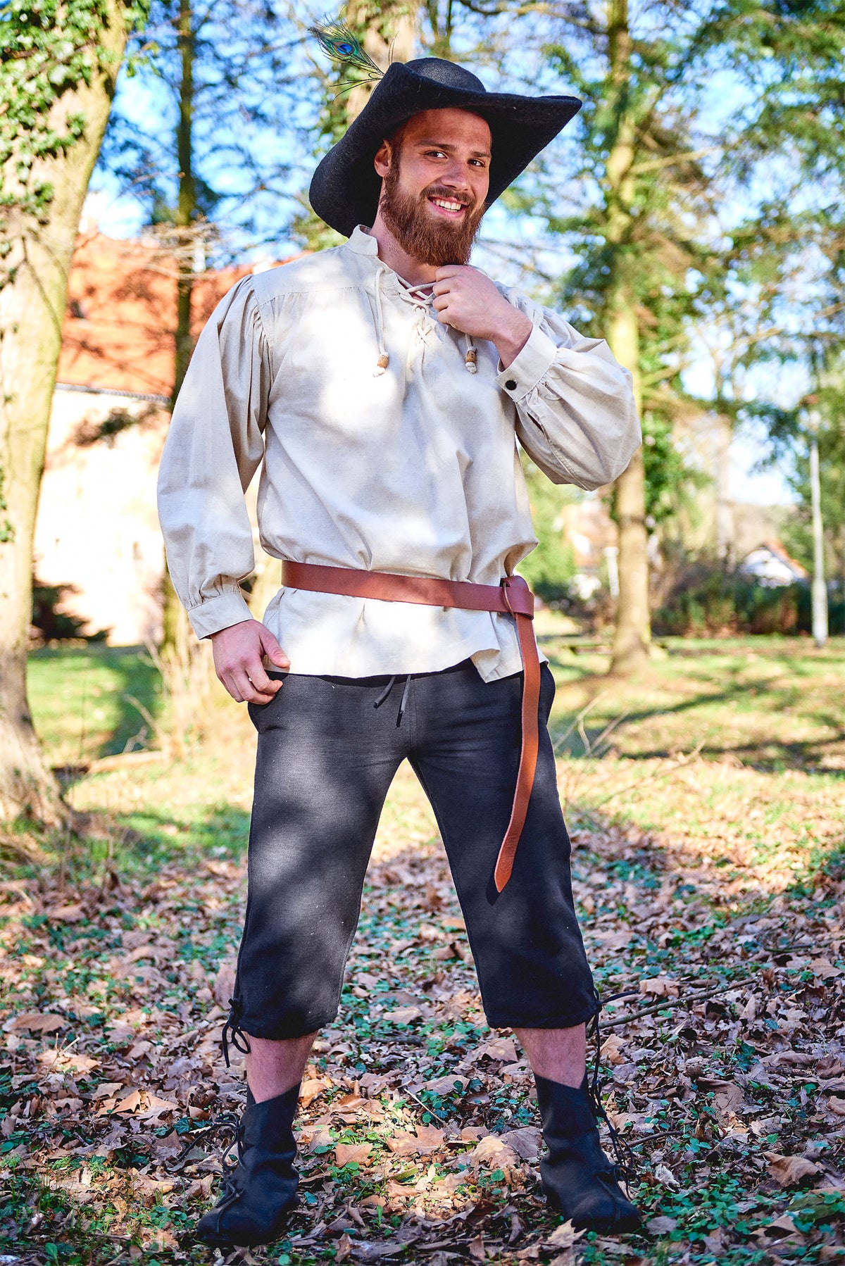 Image produit Pantalon médiéval à genoux Veli noir