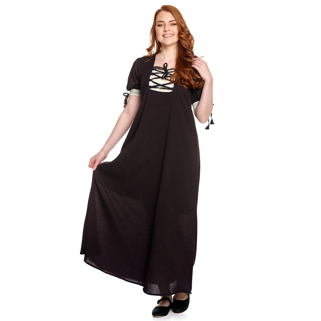 Image produit Robe d'été médiévale Lysa marron-beige