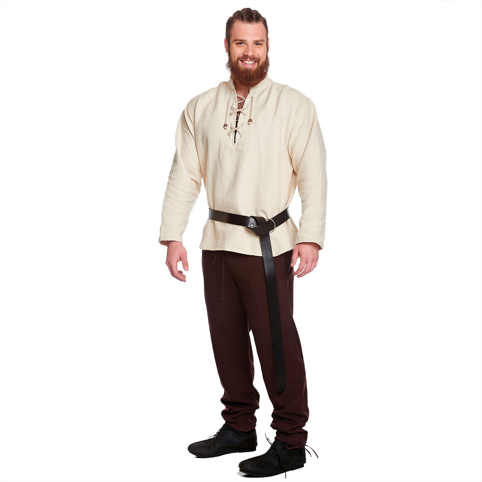 Image produit Ceinture médiévale à anneau avec embossage Marteau de Thor noire