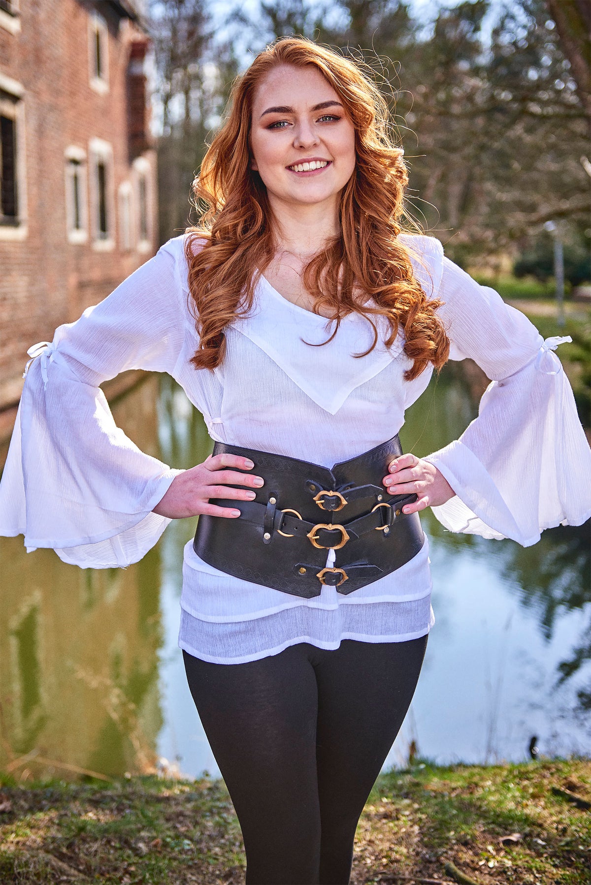 Productafbeelding Middeleeuwse Korset Riem Audrey Deluxe Zwart