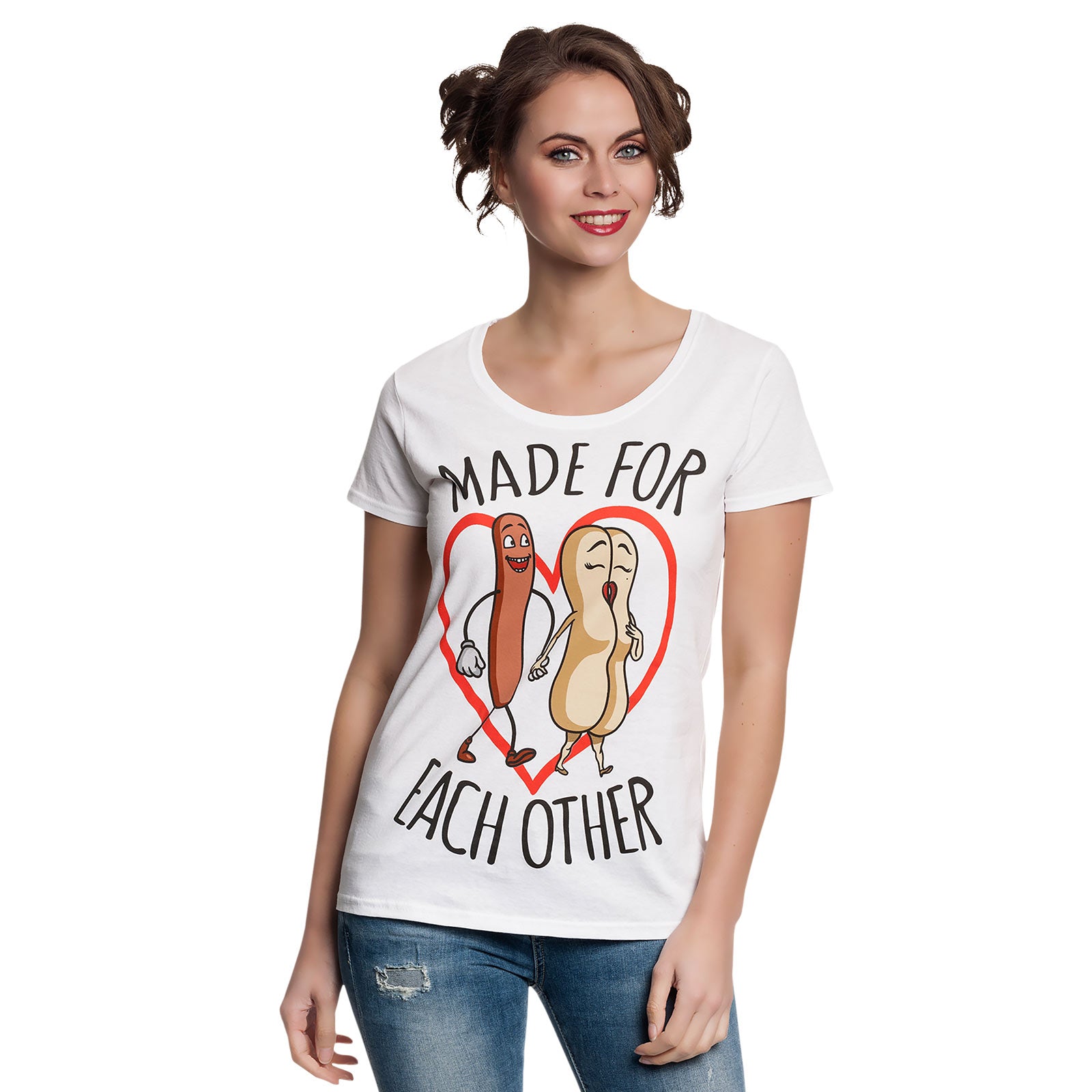 Image produit Sausage Party - Made For Each Other T-shirt pour femmes blanc