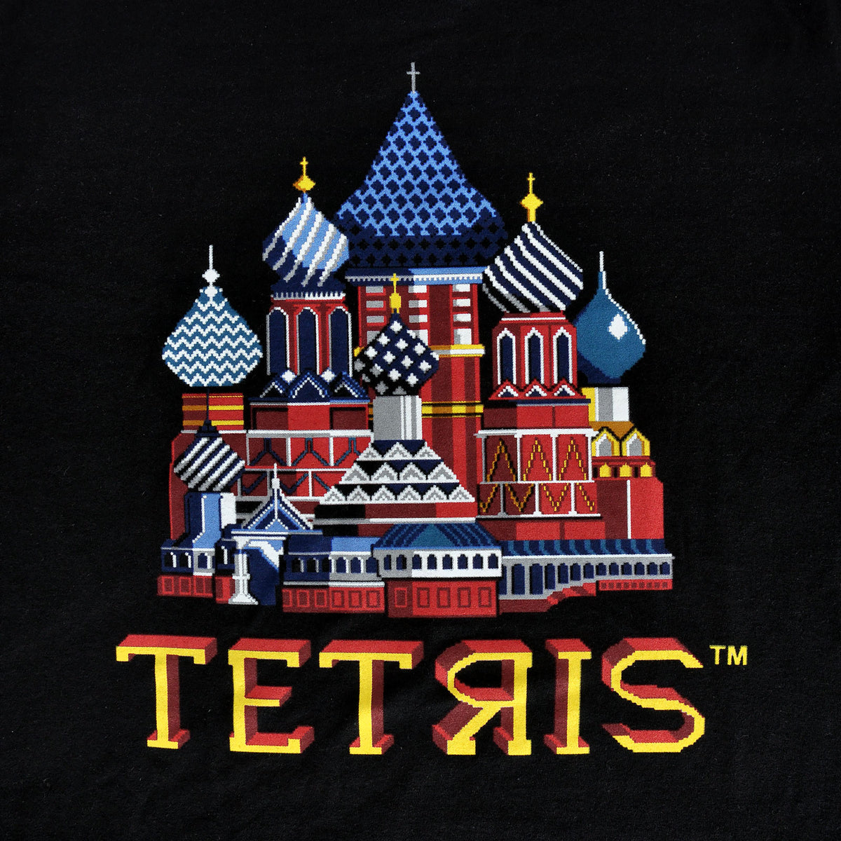 Image produit Tetris - T-shirt noir à l'écran titre Carré Rouge