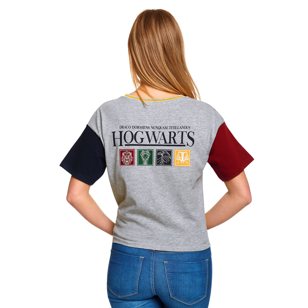 Productafbeelding Harry Potter - Hogwarts Crop Top Dames Grijs