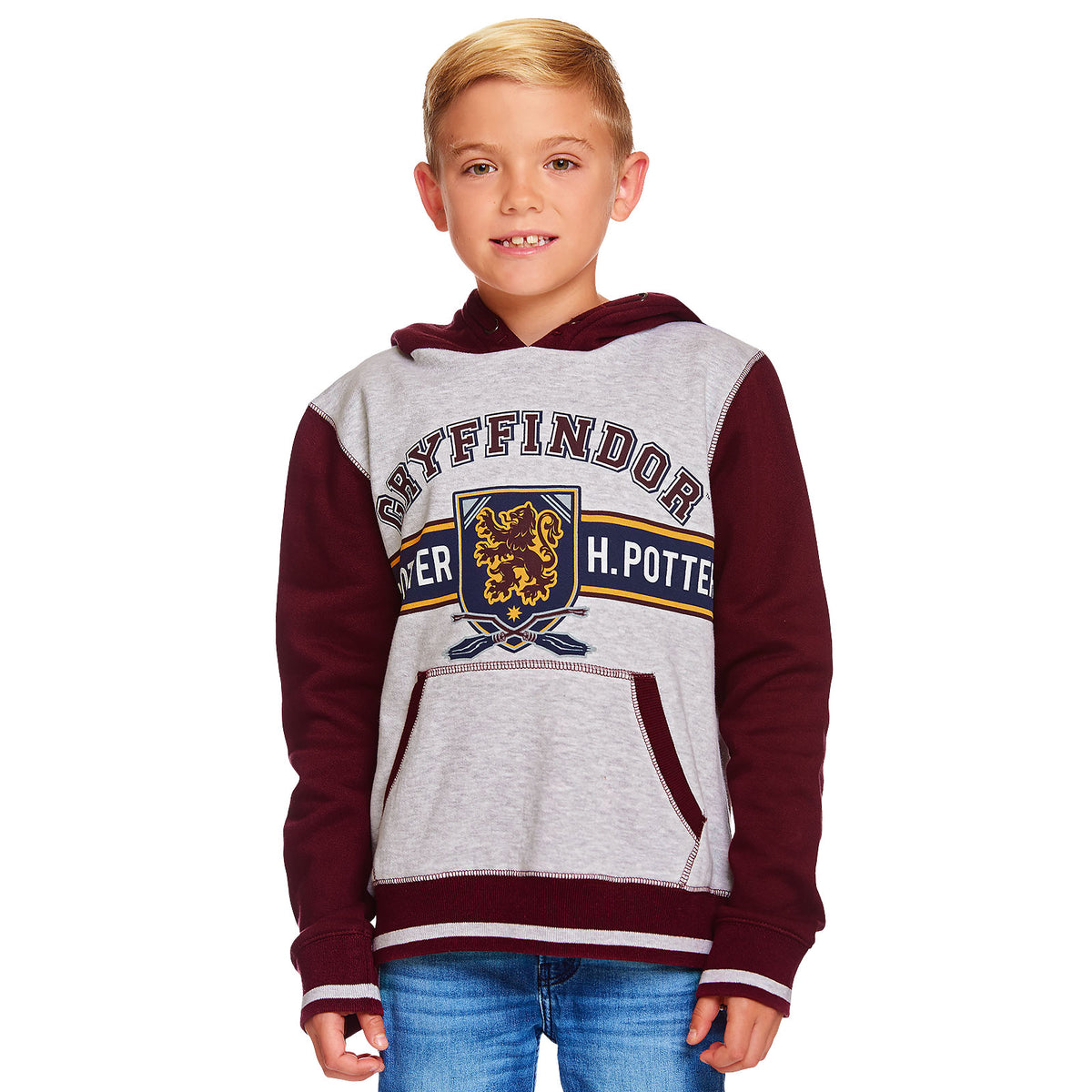 Image produit Harry Potter - Sweat à capuche Gryffondor pour enfants gris-rouge