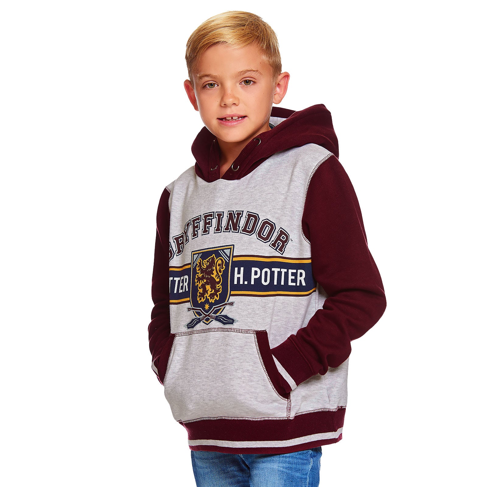 Image produit Harry Potter - Sweat à capuche Gryffondor pour enfants gris-rouge