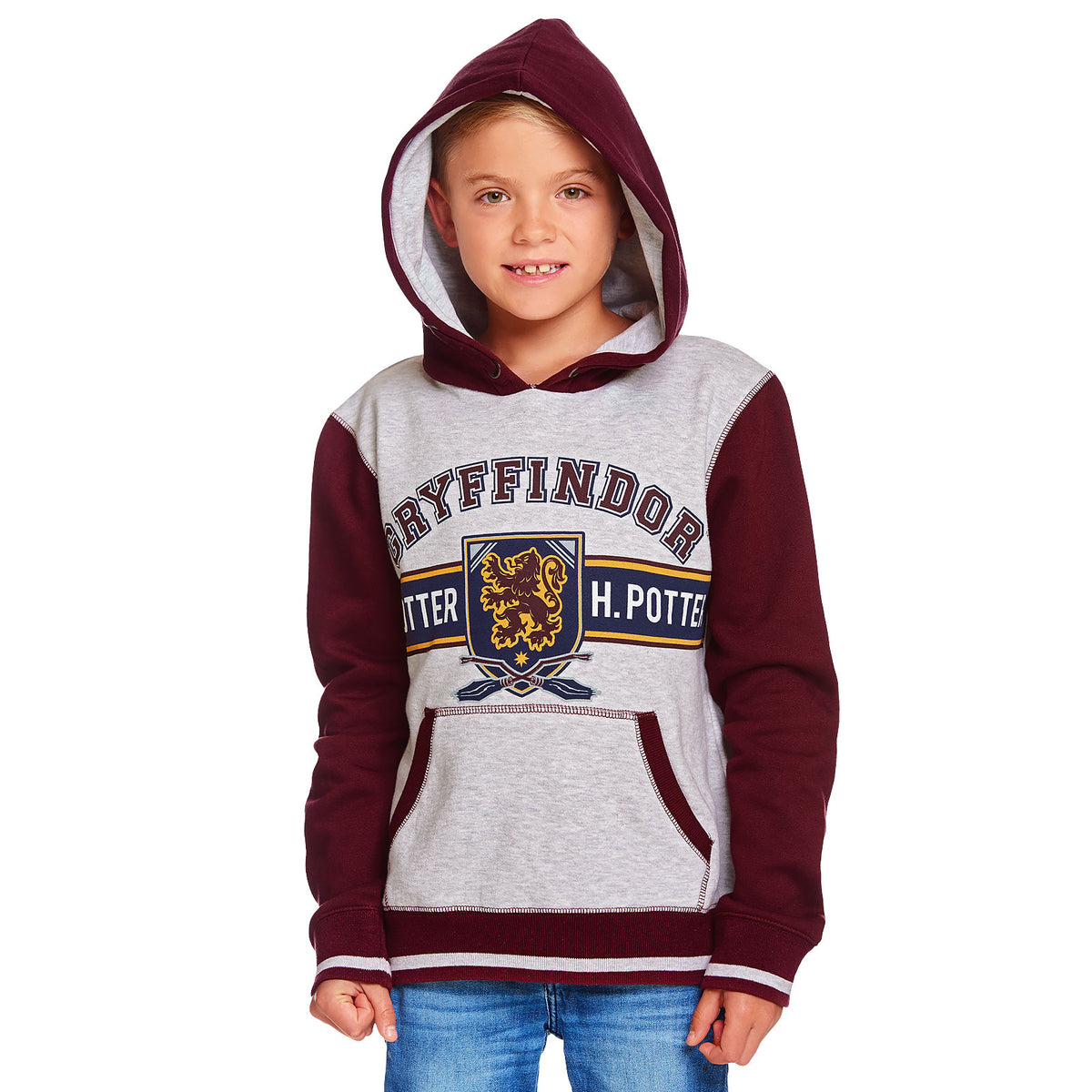 Image produit Harry Potter - Sweat à capuche Gryffondor pour enfants gris-rouge
