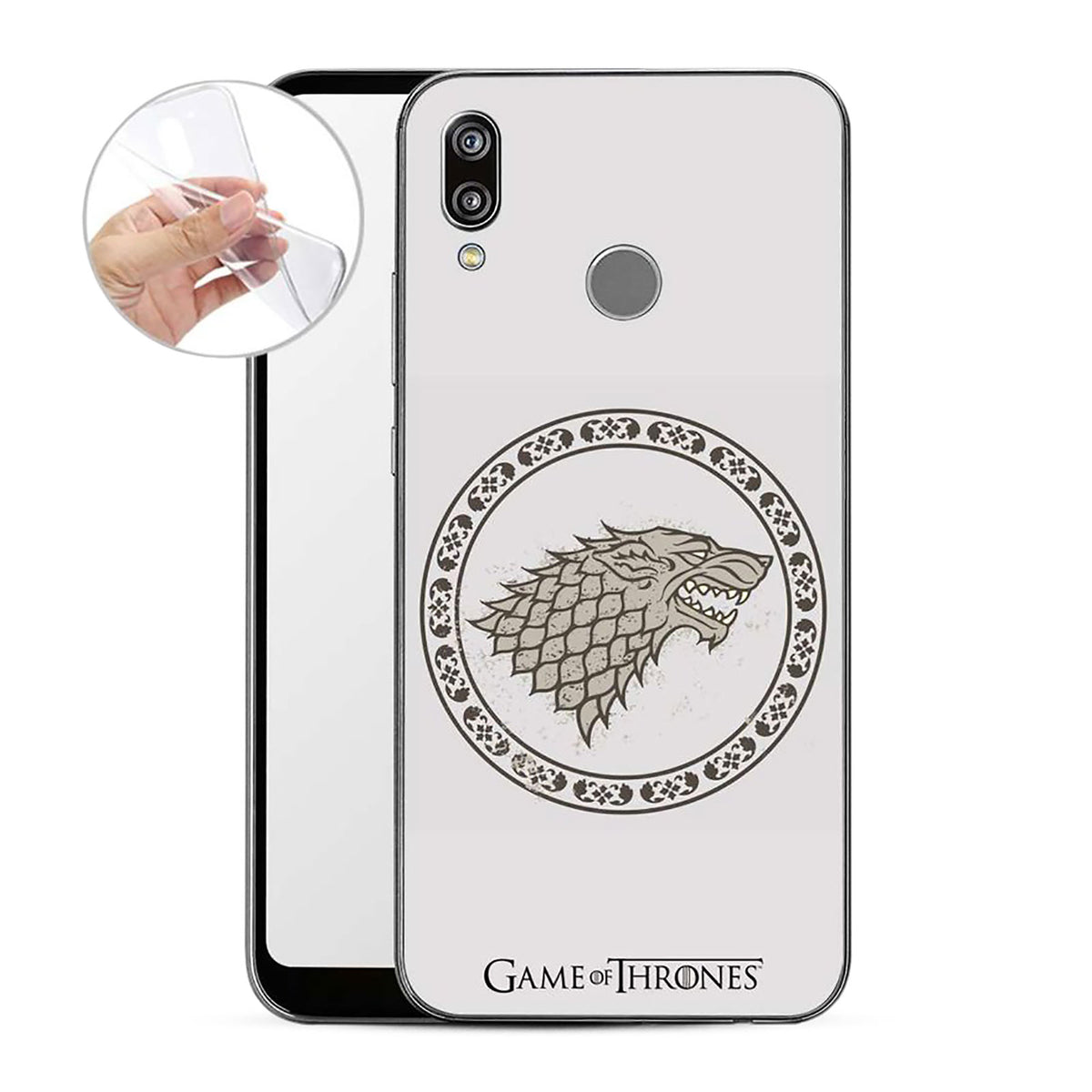 Image produit Game of Thrones - Coque de téléphone Huawei P20 Lite en silicone blanc avec blason Stark