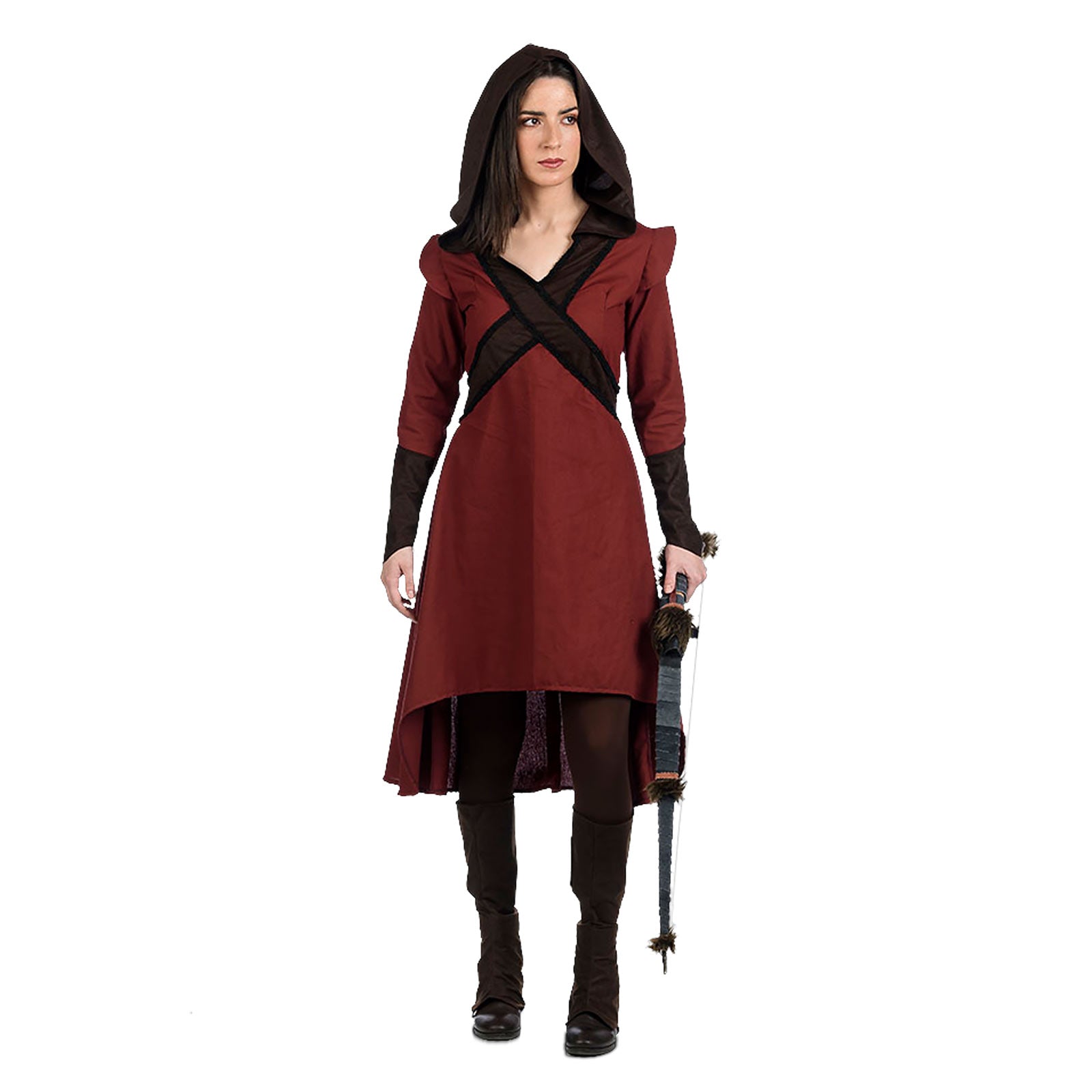 Produktbild Bogenschützin Kostüm Kleid Damen rot-braun