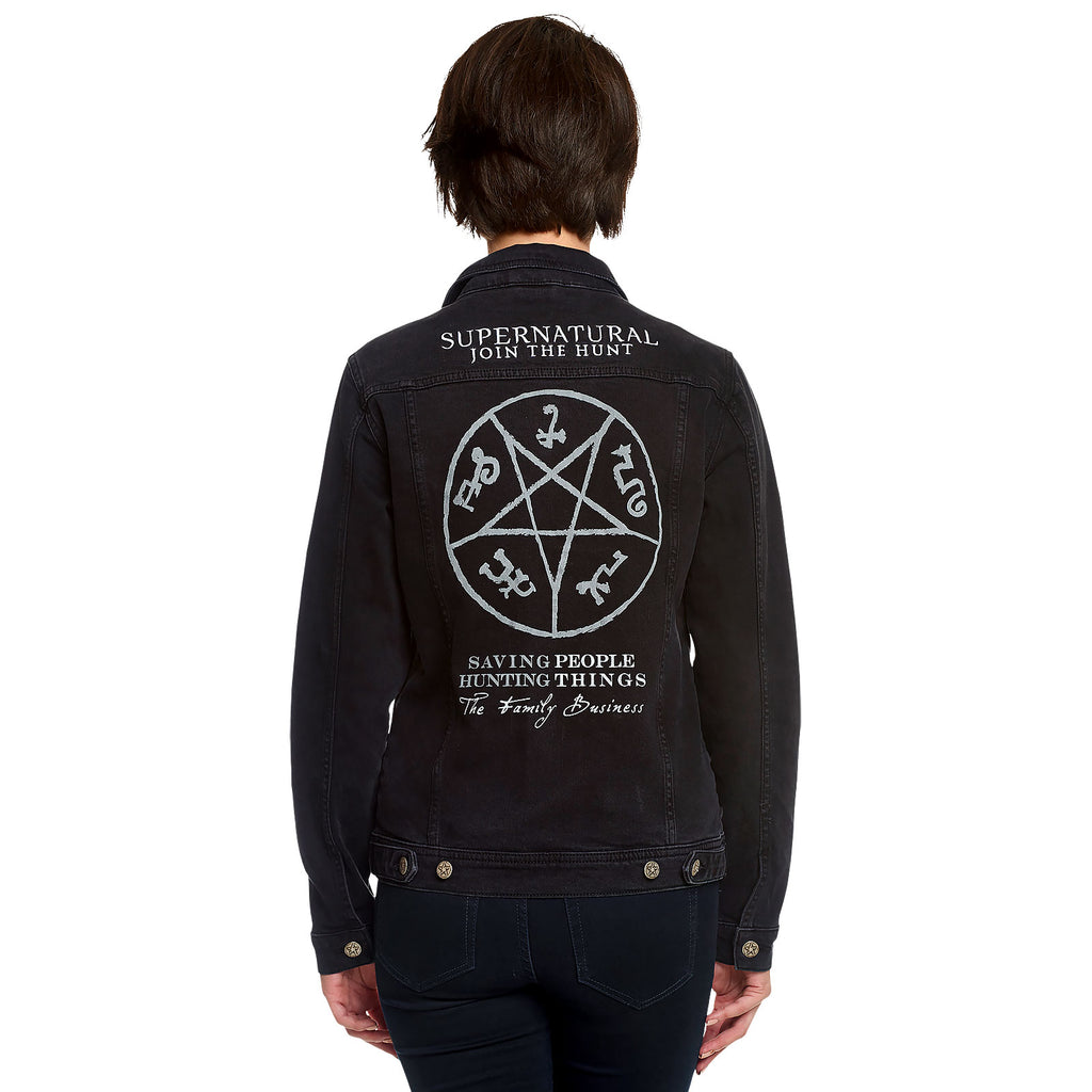 Productafbeelding Supernatural - Duivelsval spijkerjack dames zwart