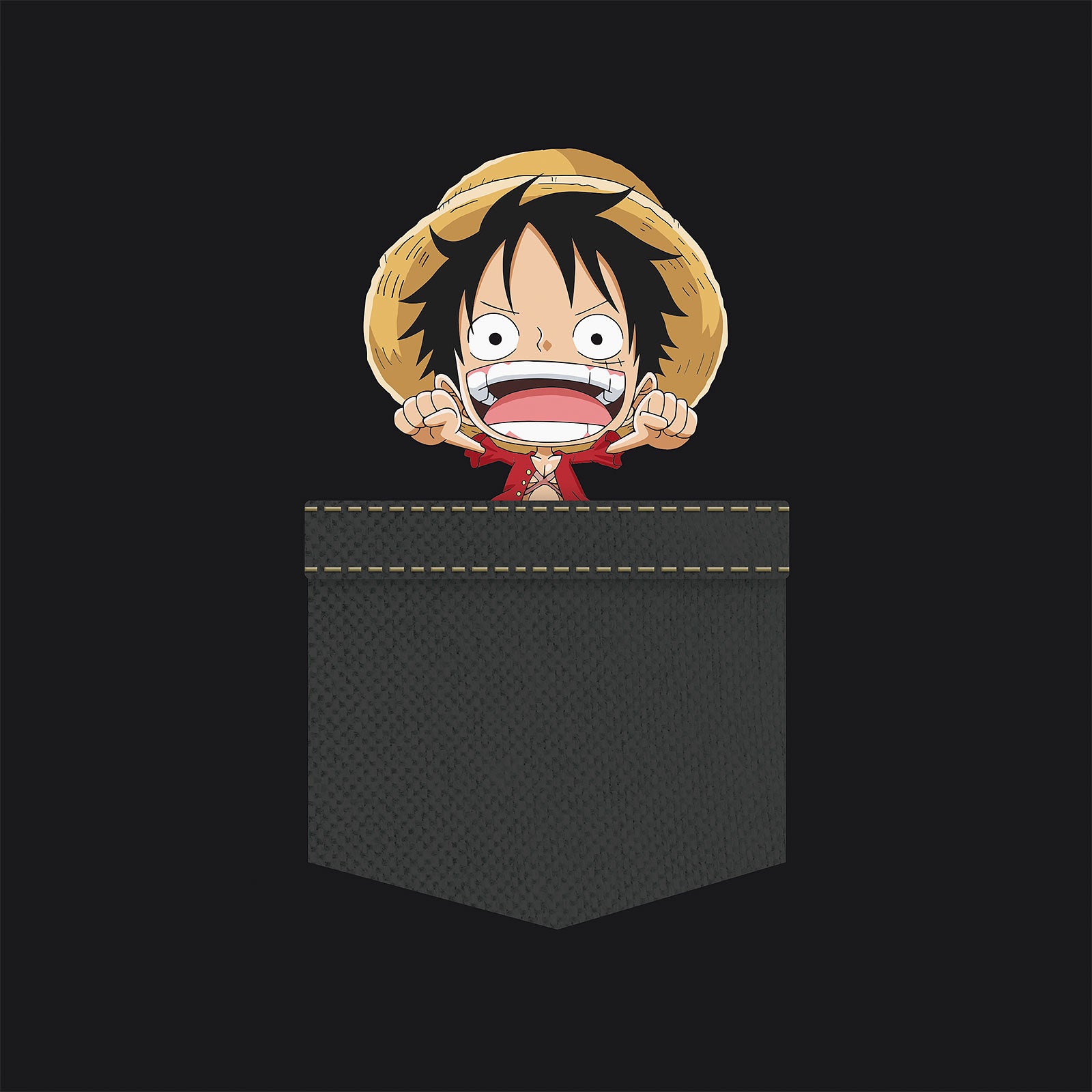 Produktbild One Piece - Pocket Luffy T-Shirt schwarz