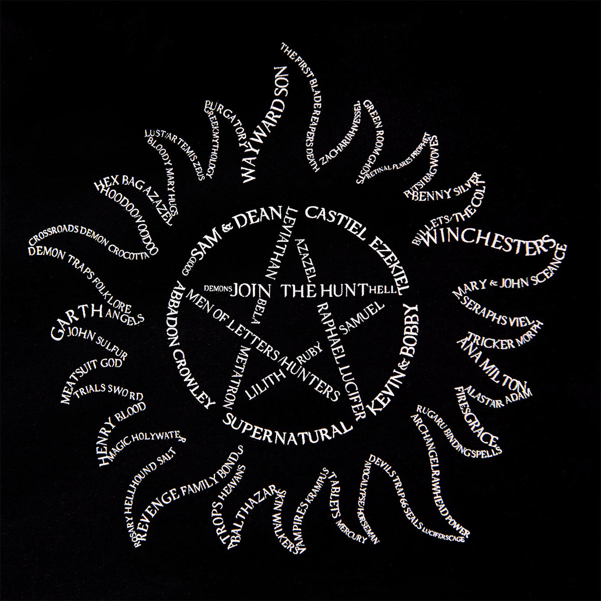Image produit Supernatural - Hoodie Symbole Anti Possession noir