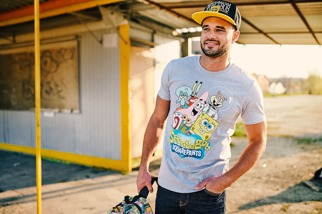 Image produit SpongeBob - T-shirt Friends Together gris
