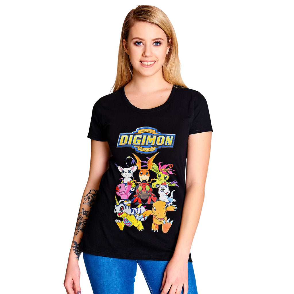 Productafbeelding Digimon - Karakters T-shirt Dames Zwart