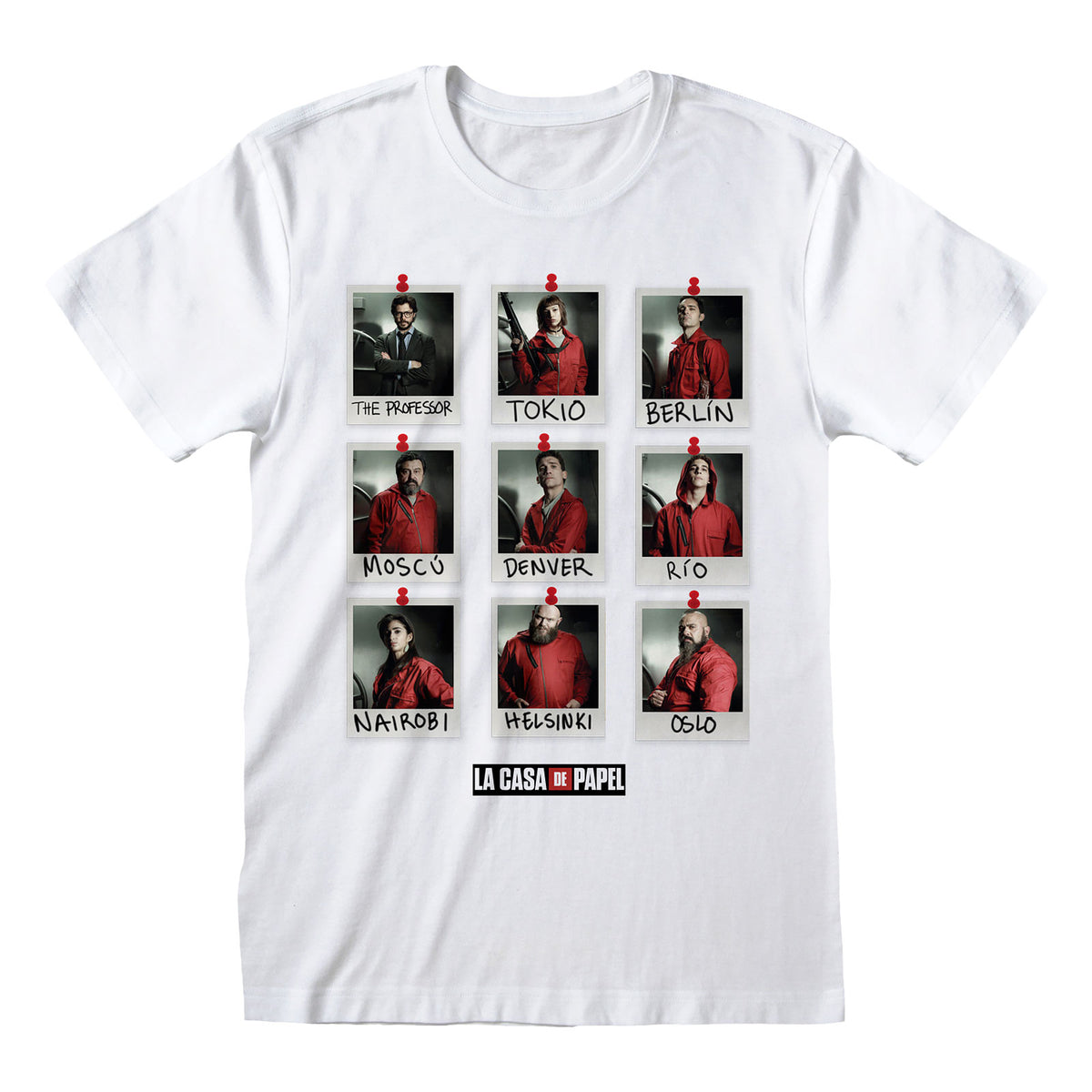 Image produit La Casa de Papel - T-shirt Polaroid blanc