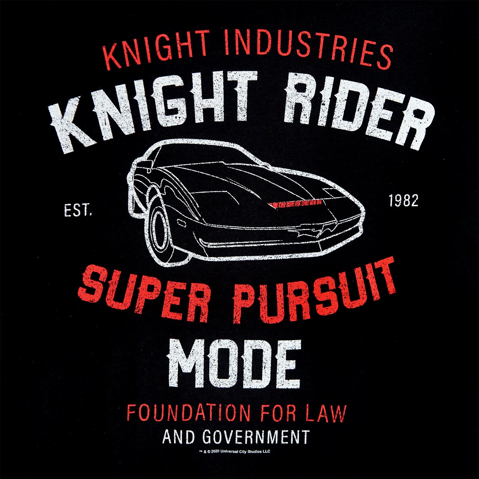 Image produit Knight Rider - K.I.T.T. Mode Super Poursuite T-shirt noir