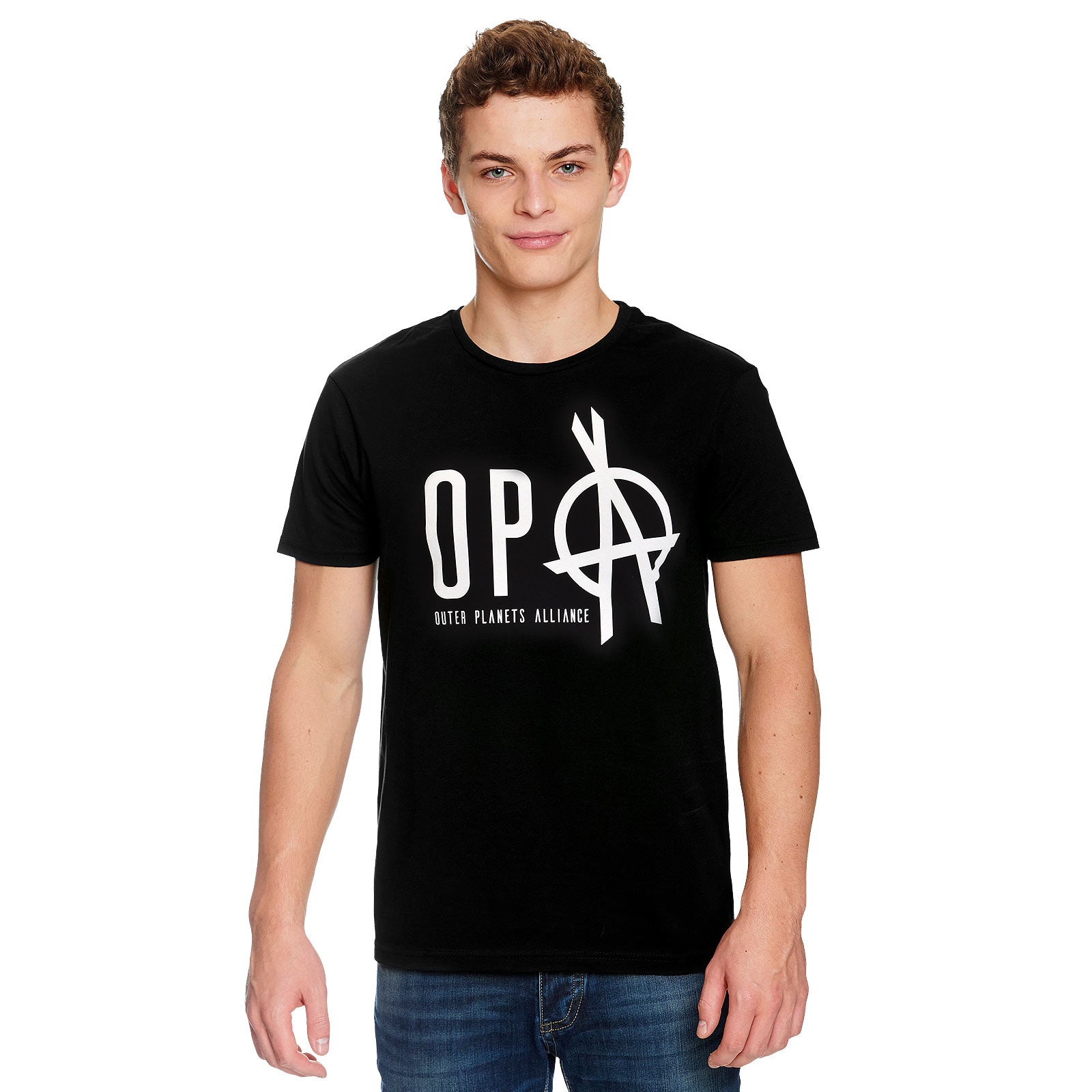 Image produit T-shirt logo de l'Alliance des Planètes Extérieures pour les fans de The Expanse noir