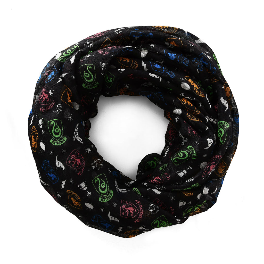 Image produit Harry Potter - Écharpe en boucle noir avec blason de Poudlard
