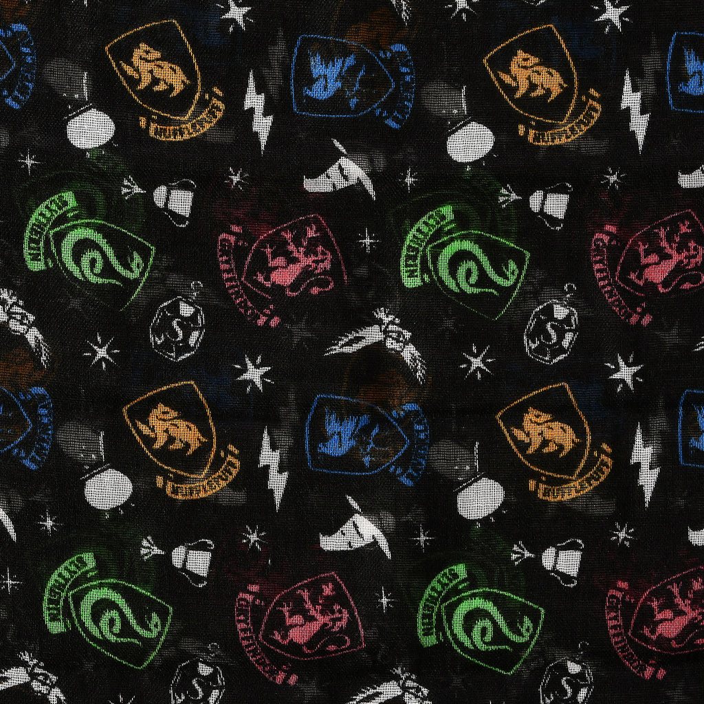 Image produit Harry Potter - Écharpe en boucle noir avec blason de Poudlard