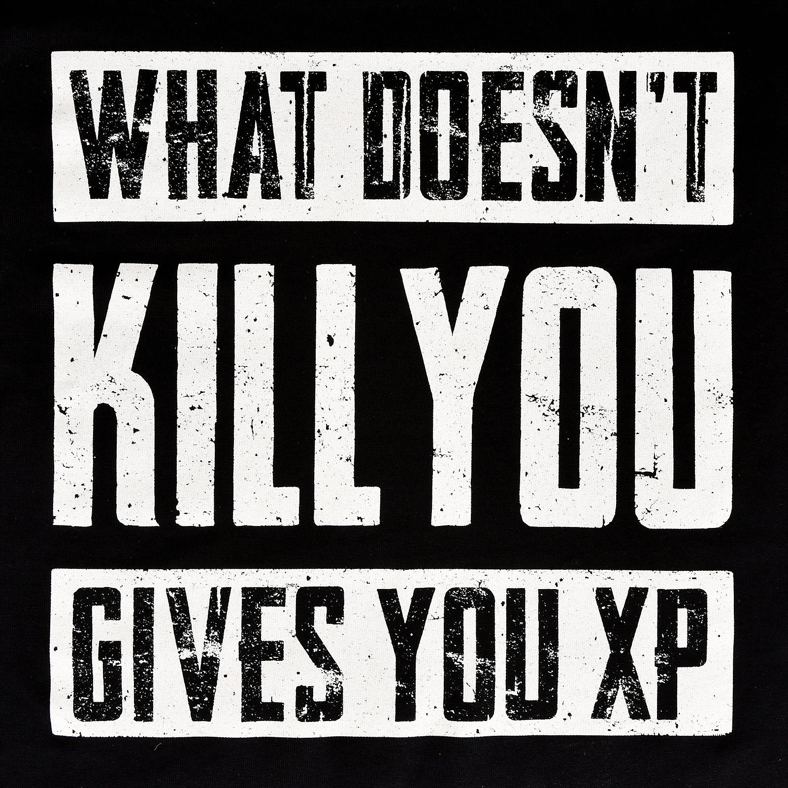 Image produit T-shirt noir 'Ce qui ne te tue pas te donne de l'XP'