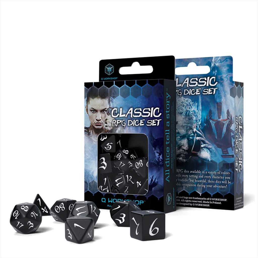 Productafbeelding Klassieke RPG Dobbelstenen Set 7-delig zwart