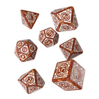 Productafbeelding Steampunk Clockwork RPG Dobbelsteen Set 7-delig bruin-wit